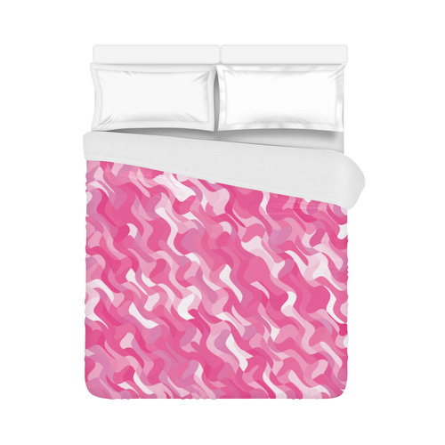Pink Waves Abstract Duvet Cover 86"x70" ( All-over-print)