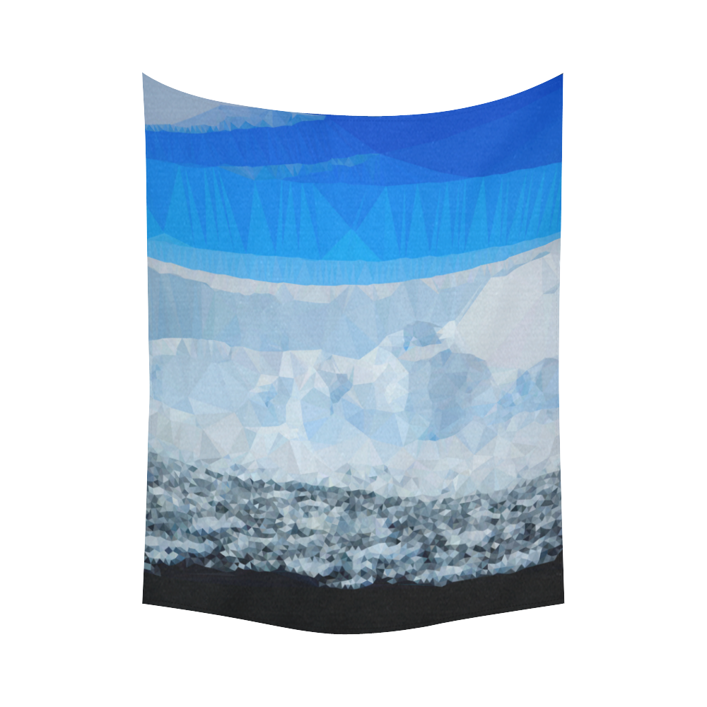 Iceberg Antarctica Low Poly Nature Landscape Cotton Linen Wall Tapestry 60"x 80"