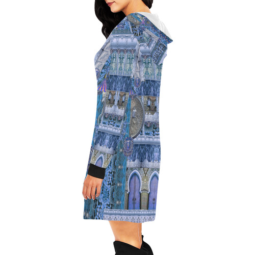 art nouveau 5 All Over Print Hoodie Mini Dress (Model H27)