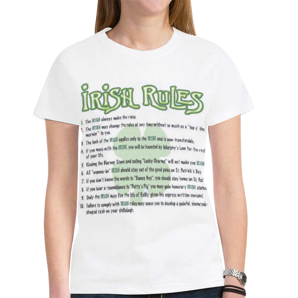 Irish Rules New All Over Print T-shirt for Women (Model T45)