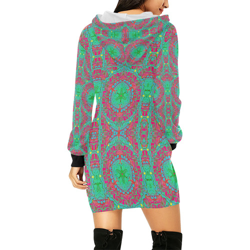 tapis  10 All Over Print Hoodie Mini Dress (Model H27)