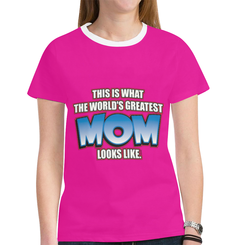 Worlds Greatest Mom New All Over Print T-shirt for Women (Model T45)