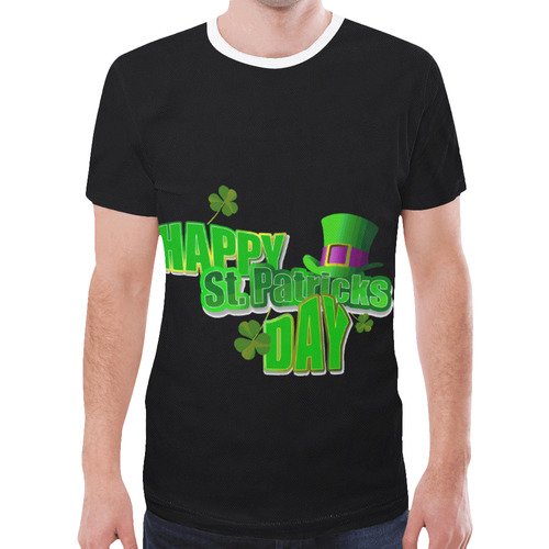 Happy St. Patrick's Day Clovers New All Over Print T-shirt for Men (Model T45)