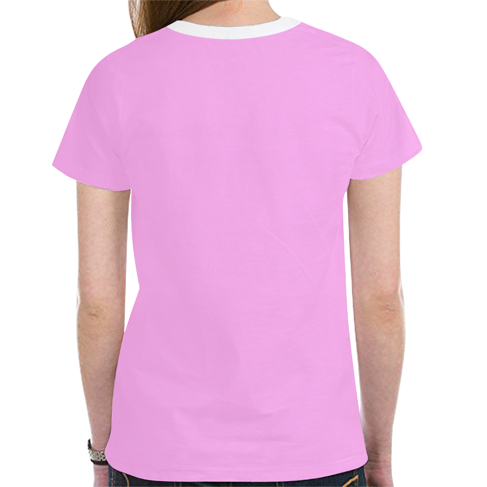 Happy Easter Pink Flowers And Eggs New All Over Print T-shirt for Women (Model T45)