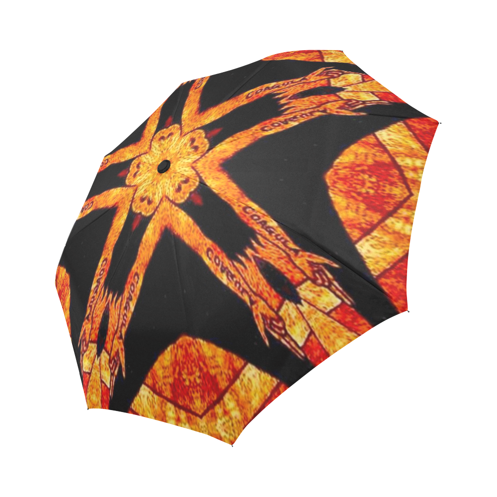 Baphomet Burning Star Auto-Foldable Umbrella (Model U04)
