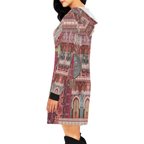art nouveau 2 All Over Print Hoodie Mini Dress (Model H27)