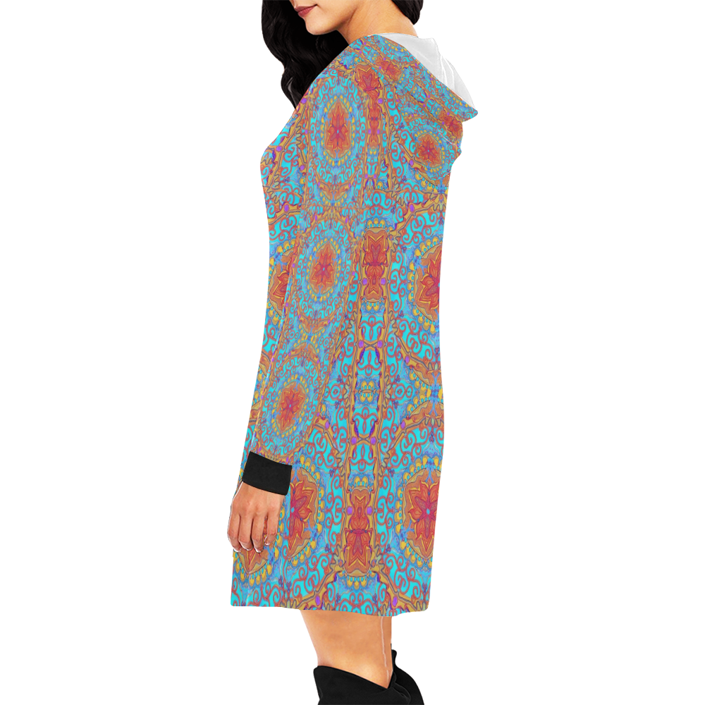 tapis  11 All Over Print Hoodie Mini Dress (Model H27)