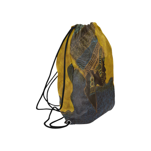 African Sillouette Woman 2 Large Drawstring Bag Model 1604 (Twin Sides)  16.5"(W) * 19.3"(H)