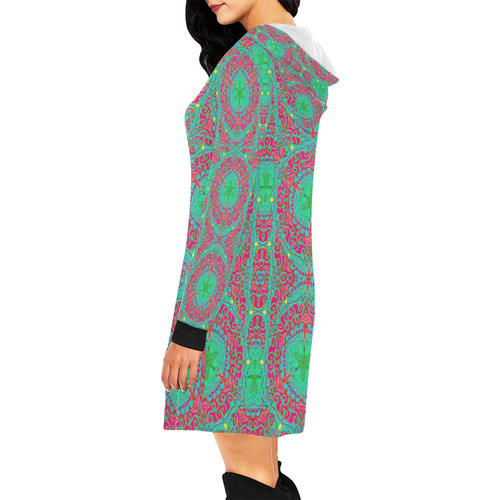 tapis  10 All Over Print Hoodie Mini Dress (Model H27)