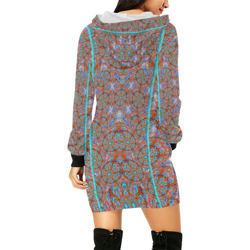 meditation 3 All Over Print Hoodie Mini Dress (Model H27)
