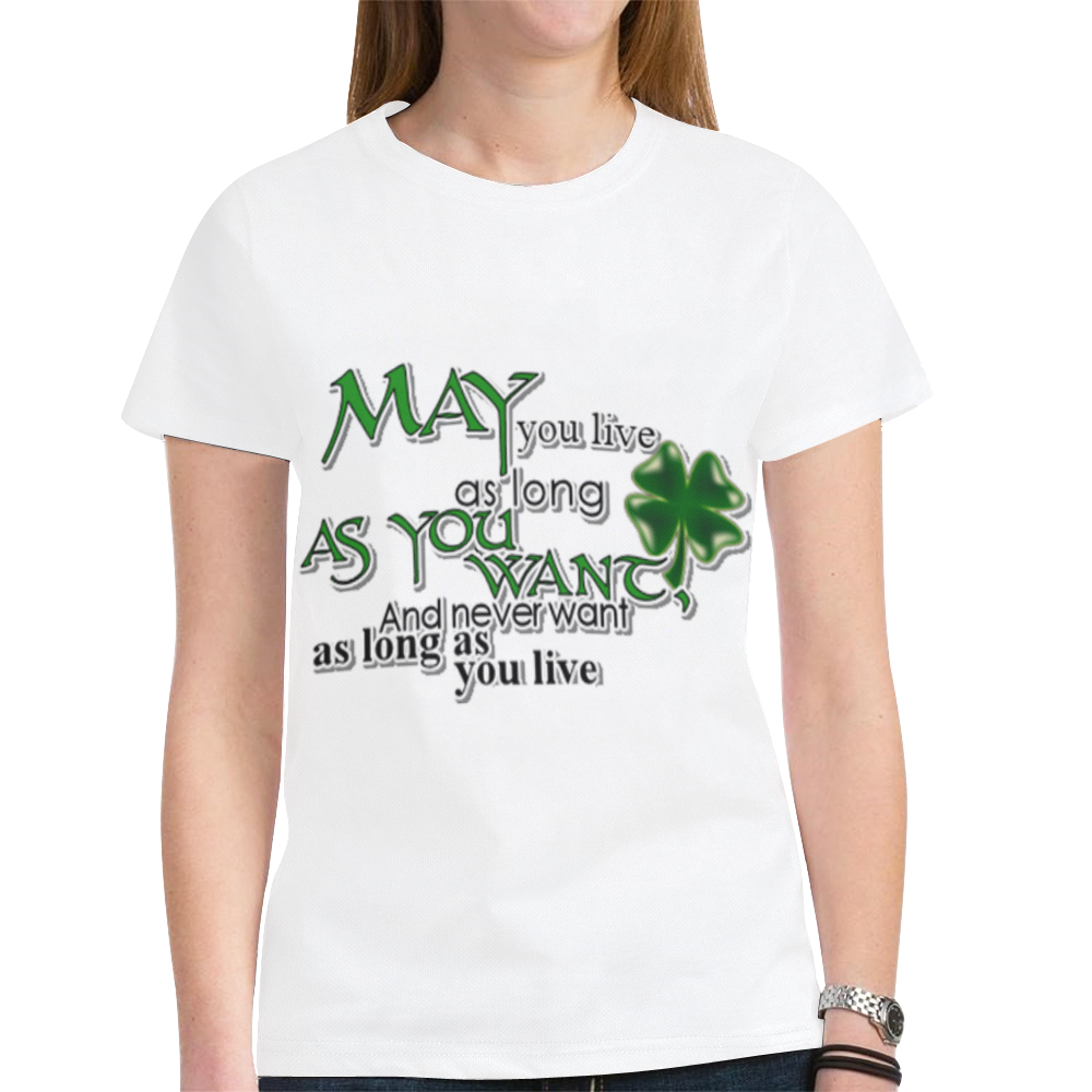 Live As Long As You Want New All Over Print T-shirt for Women (Model T45)