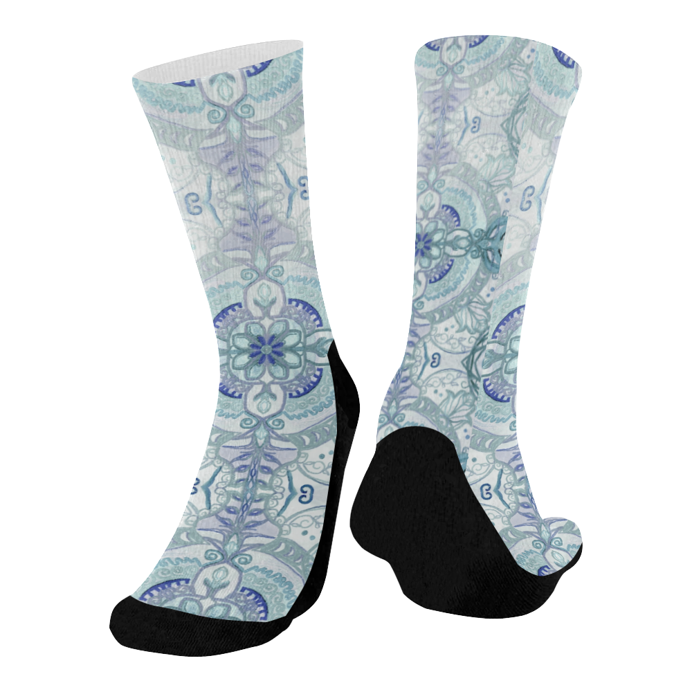 floralie 12 Mid-Calf Socks (Black Sole)