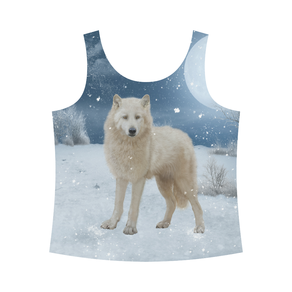 Awesome arctic wolf All Over Print Tank Top for Women (Model T43)