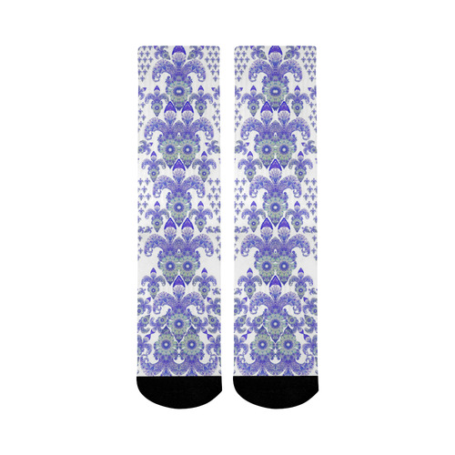 fleurs de lys 6 Mid-Calf Socks (Black Sole)