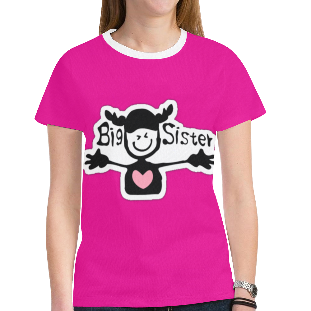 Big Sister New All Over Print T-shirt for Women (Model T45)