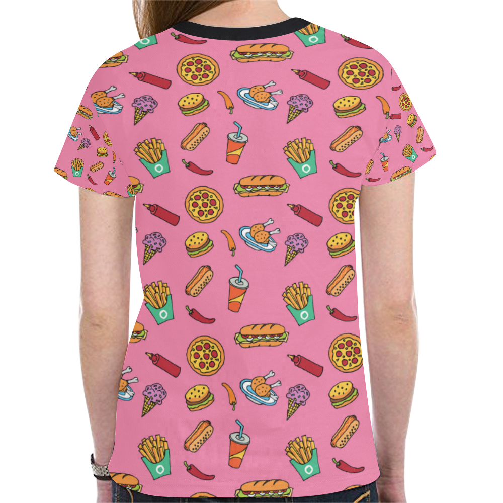 Food Icon New All Over Print T-shirt for Women (Model T45)