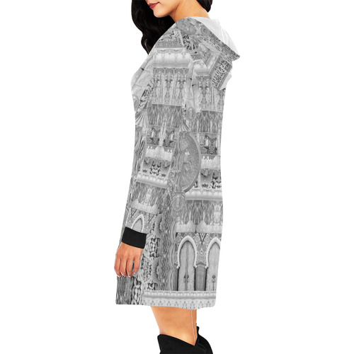 art nouveau 12 All Over Print Hoodie Mini Dress (Model H27)