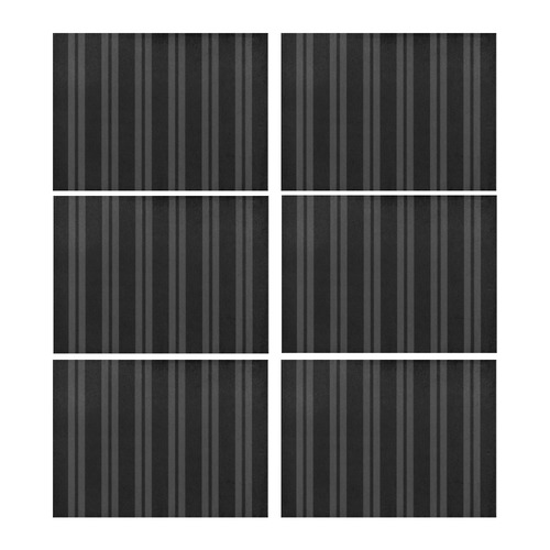 Gray/Black Vertical Stripes Placemat 14’’ x 19’’ (Set of 6)