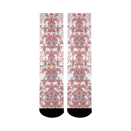 fleurs de lys 3 Mid-Calf Socks (Black Sole)