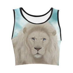 The white lion in the universe Women's Crop Top (Model T42)