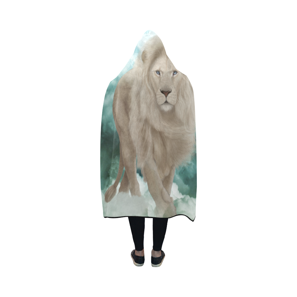 The white lion in the universe Hooded Blanket 50''x40''