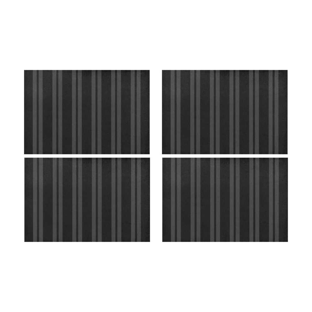 Gray/Black Vertical Stripes Placemat 12’’ x 18’’ (Set of 4)