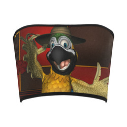 Funny parrot with summer hat Bandeau Top