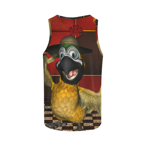 Funny parrot with summer hat All Over Print Tank Top for Women (Model T43)