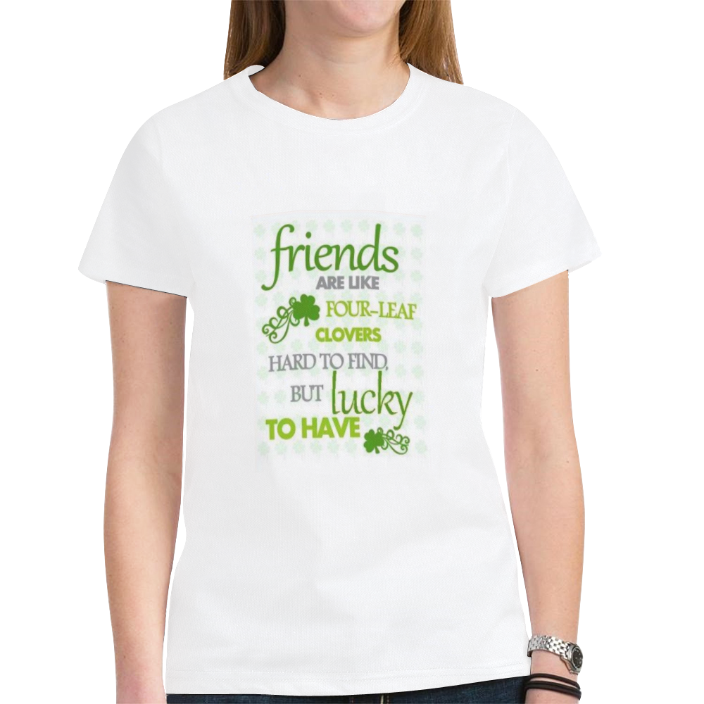 Lucky To Have Real Friends New All Over Print T-shirt for Women (Model T45)