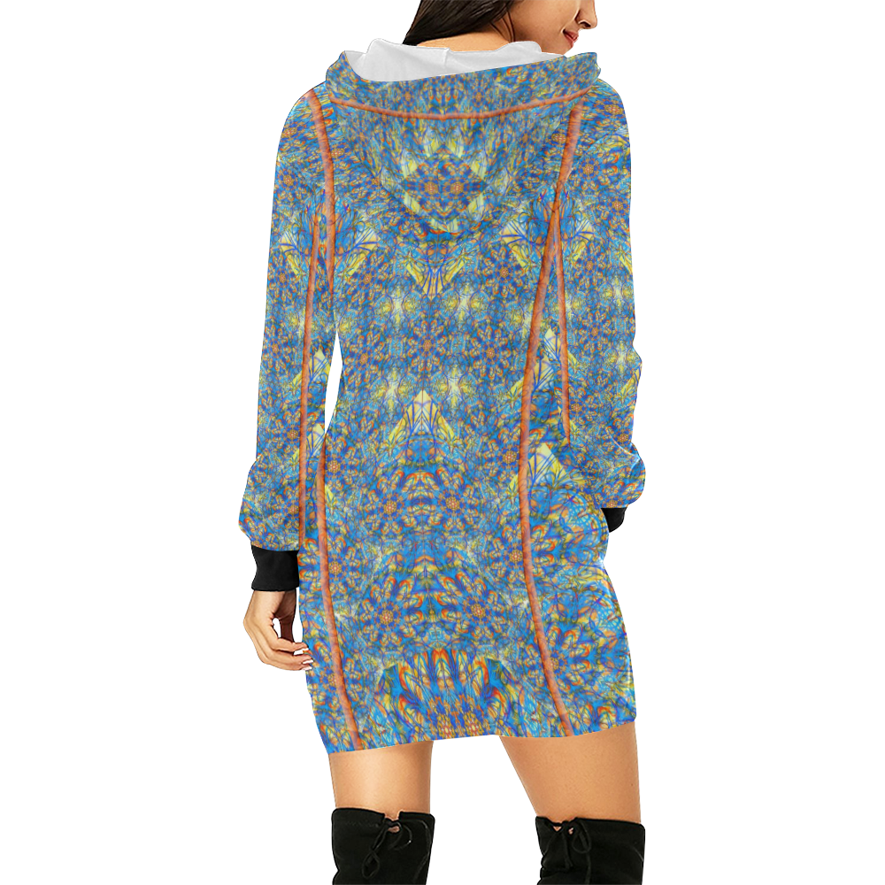 meditation 4 All Over Print Hoodie Mini Dress (Model H27)