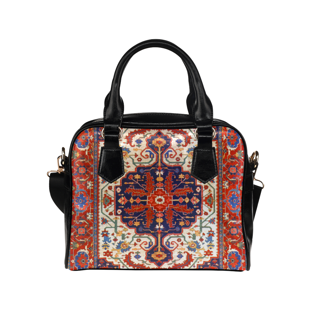 Red Blue Antique Persian Carpet Shoulder Handbag (Model 1634)