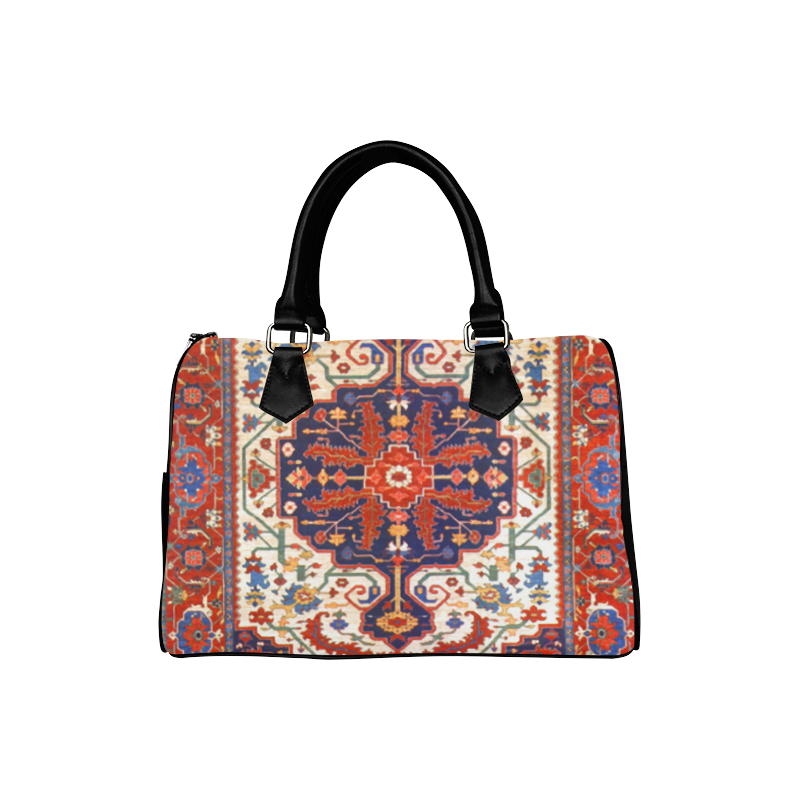 Red Blue Antique Persian Carpet Boston Handbag (Model 1621)