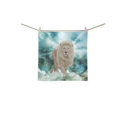 The white lion in the universe Square Towel 13“x13”