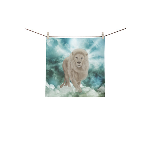 The white lion in the universe Square Towel 13“x13”