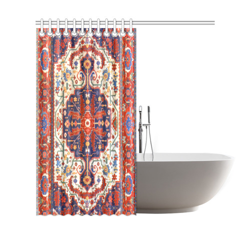 Red Blue Antique Persian Carpet Shower Curtain 69"x70"