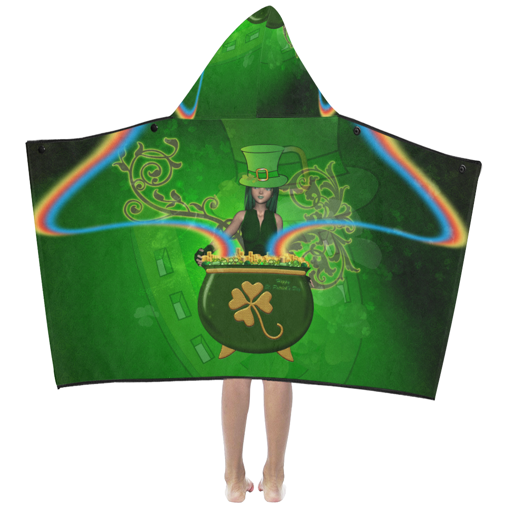 Happy St. Patrick's day Kids' Hooded Bath Towels