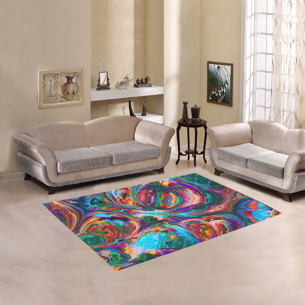 colorful paint strokes area rug Area Rug 5'3''x4'