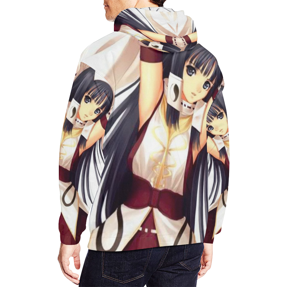 Beautiful Anime Yin Yang Priestess All Over Print Hoodie for Men/Large Size (USA Size) (Model H13)