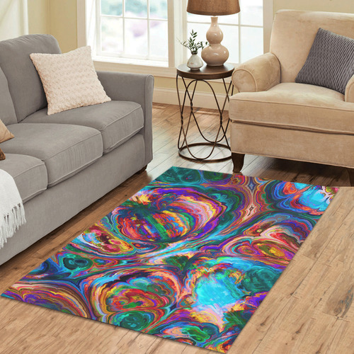 colorful paint strokes area rug Area Rug 5'3''x4'
