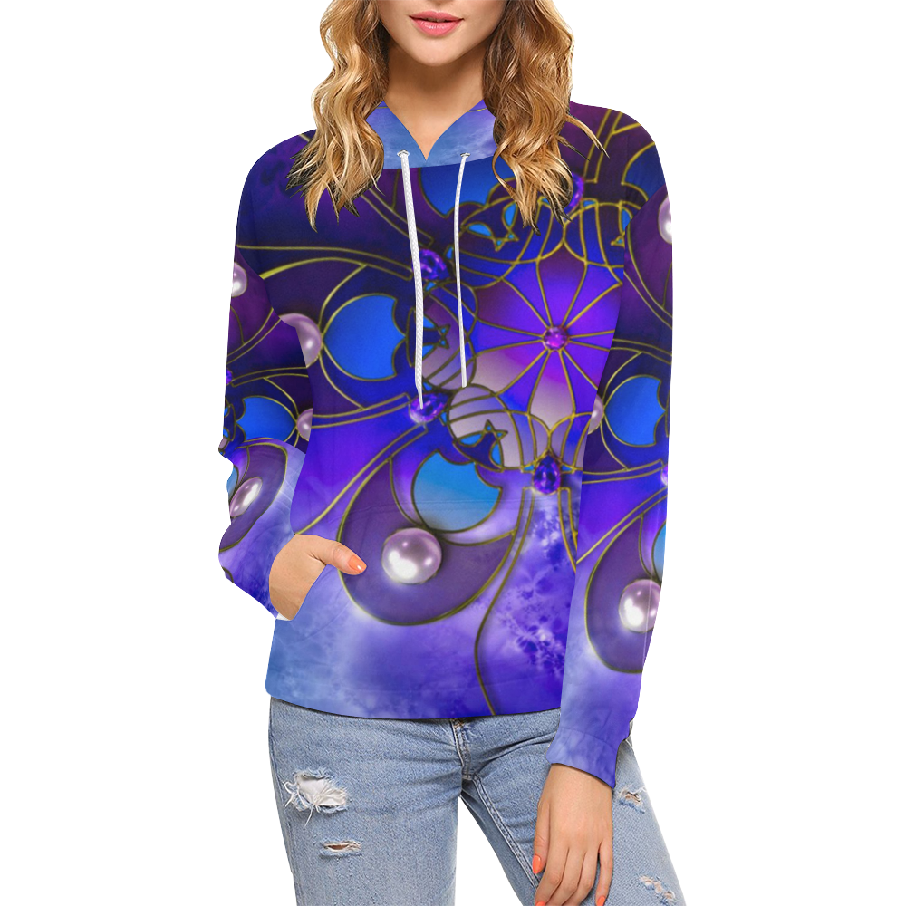 Heavenly Flowers All Over Print Hoodie for Women (USA Size) (Model H13)
