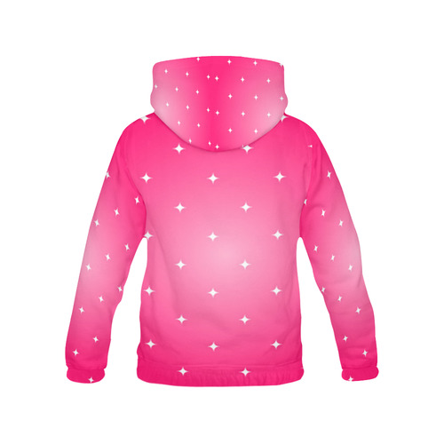 Pink Stars Anime Princess All Over Print Hoodie for Women (USA Size) (Model H13)