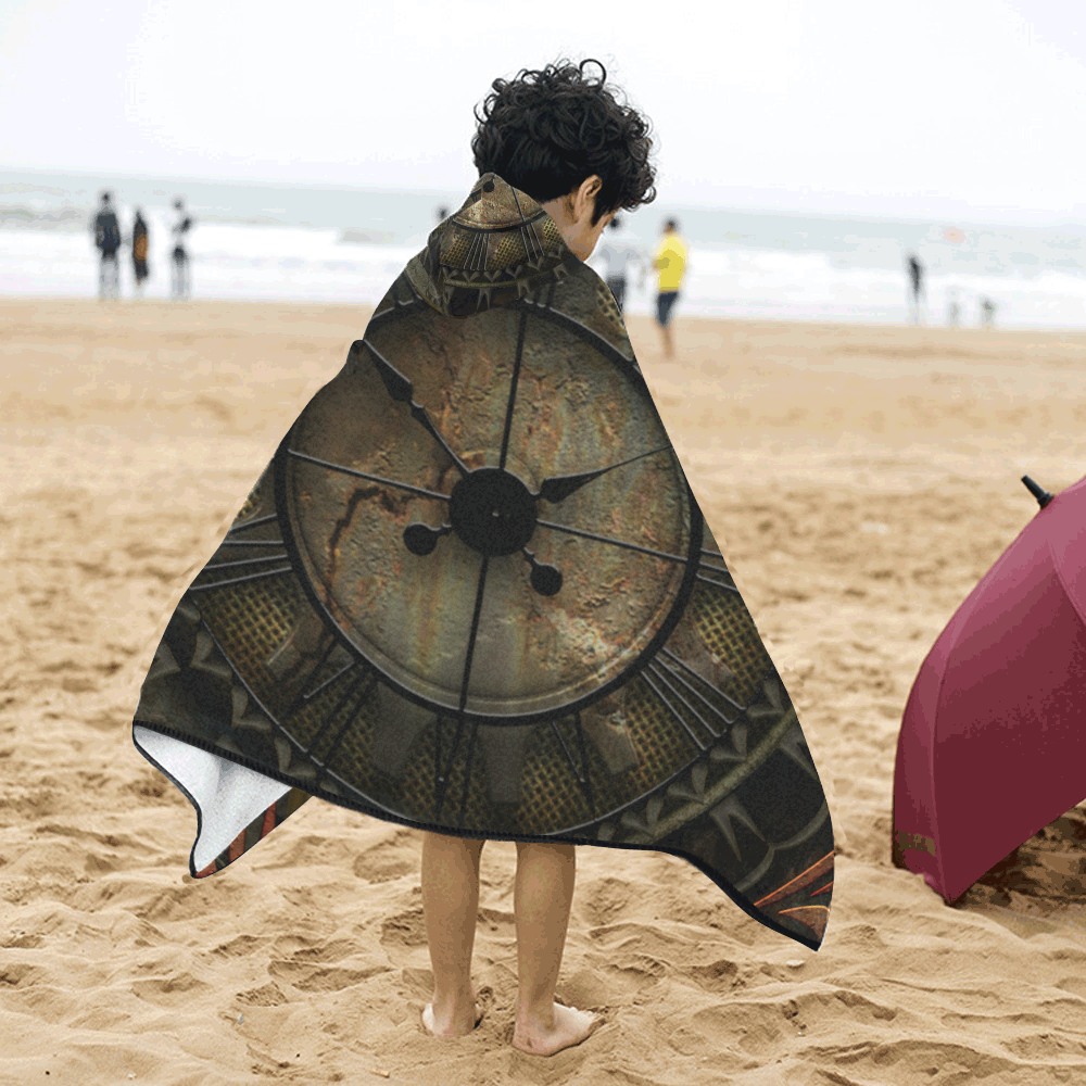 Steampunk, clockswork Kids' Hooded Bath Towels