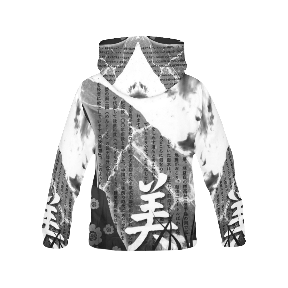 Japanese Ghost Symbols All Over Print Hoodie for Men/Large Size (USA Size) (Model H13)
