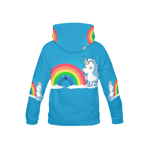Unicorn Rainbow All Over Print Hoodie for Kid (USA Size) (Model H13)
