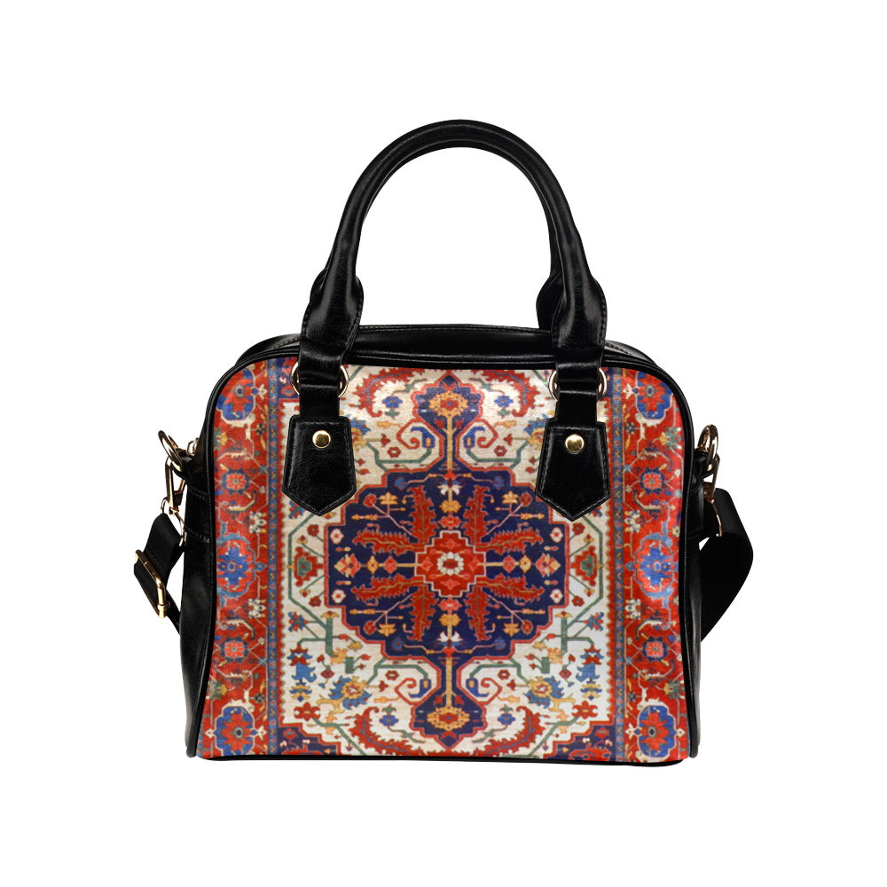 Red Blue Antique Persian Carpet Shoulder Handbag (Model 1634)