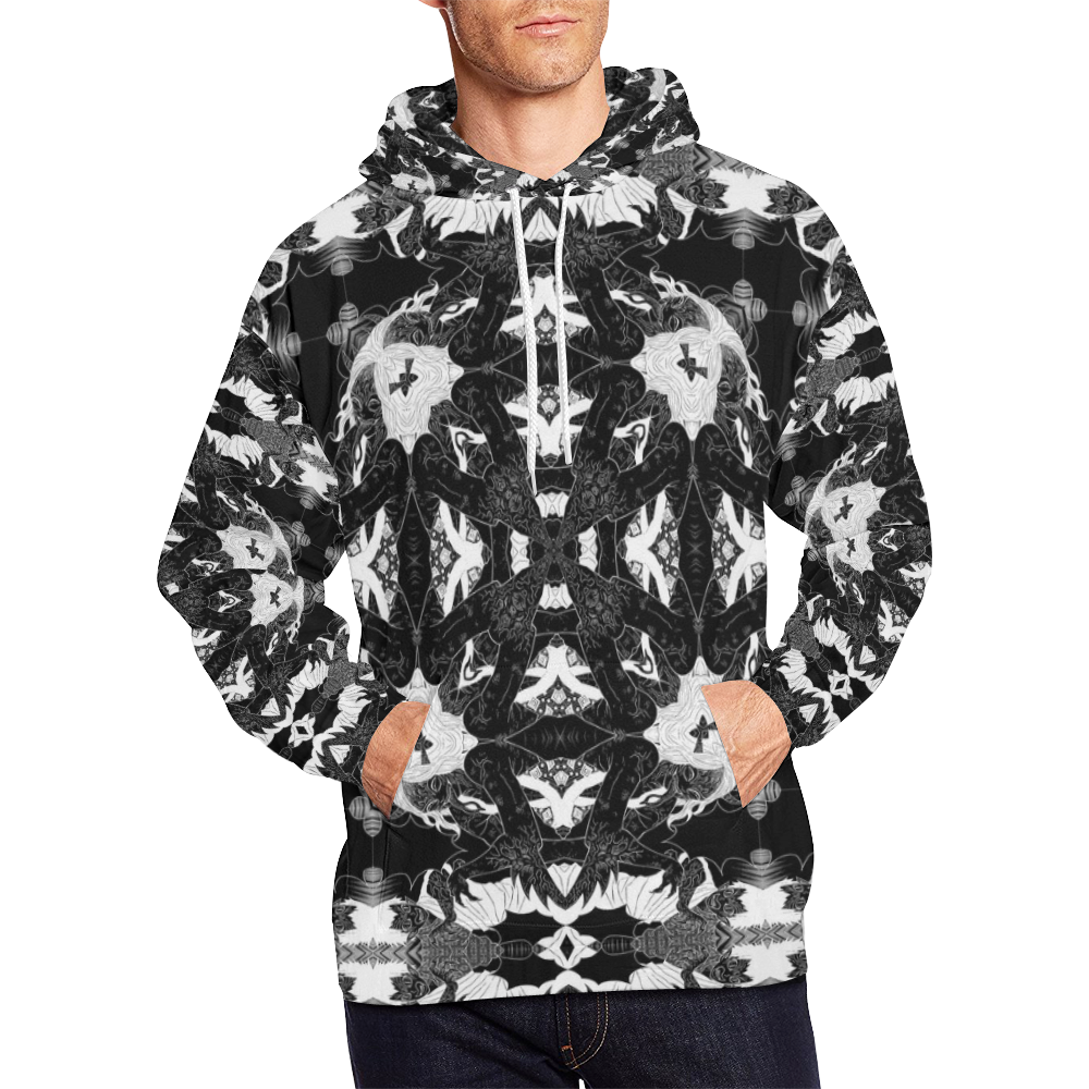 Shadow Demon Manga II All Over Print Hoodie for Men/Large Size (USA Size) (Model H13)