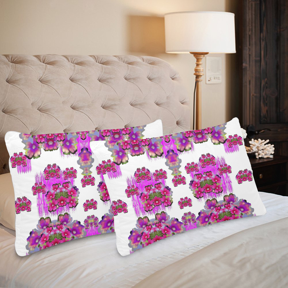 Happy Merry fantasy flowers Custom Pillow Case 20"x 30" (One Side) (Set of 2)