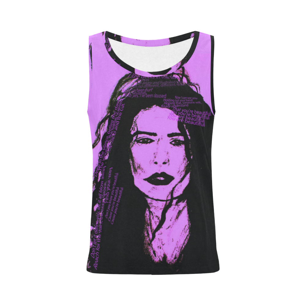 pink All Over Print Tank Top for Women (Model T43)