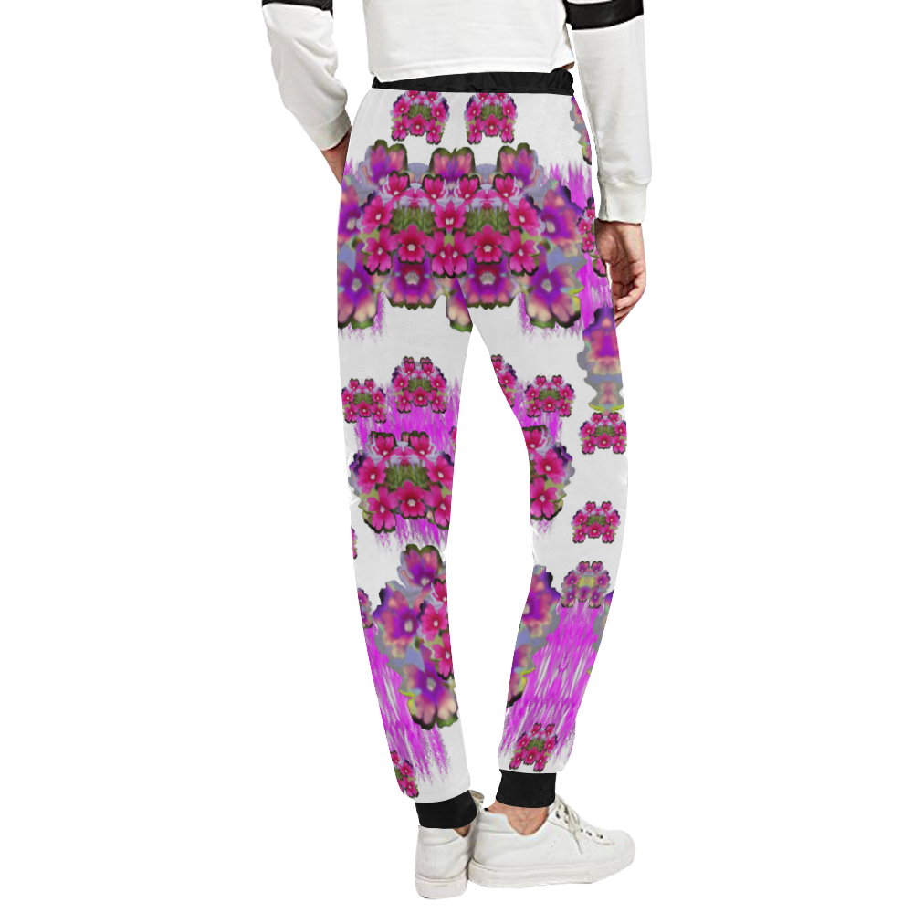 Happy Merry fantasy flowers Unisex All Over Print Sweatpants (Model L11)