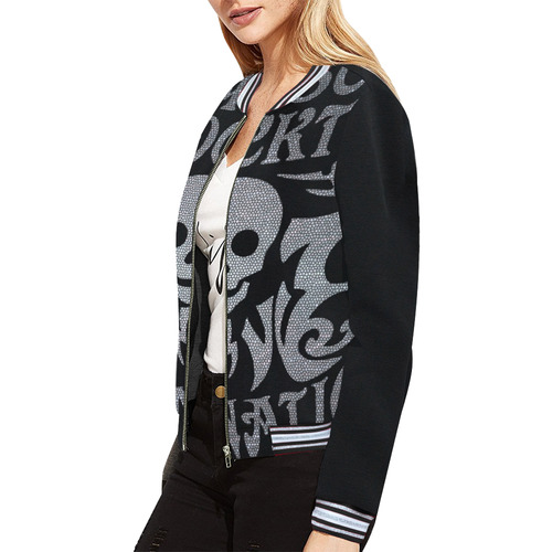 SKULL DESTINATION All Over Print Bomber Jacket for Women (Model H21)